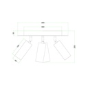 Deckenleuchte mit 4 Spots, Tub-E14-Lampenschirmen und rundem Rose-One XXL – Ohne Leuchtmittel, Schwarz – Foto 6