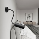 Lampada Fermaluce Flex 30 con mini rosone con interruttore e faretto con paralume Tub-E14 – Senza lampadina, Nero – foto 2