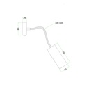 Lampada Fermaluce Flex 30 con mini rosone con interruttore e faretto con paralume Tub-E14 – Senza lampadina, Nero – foto 5