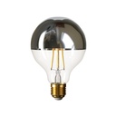 Lampada Fermaluce in metallo con lampadina Globo G95 – Senza Matter, Cromo – foto 3