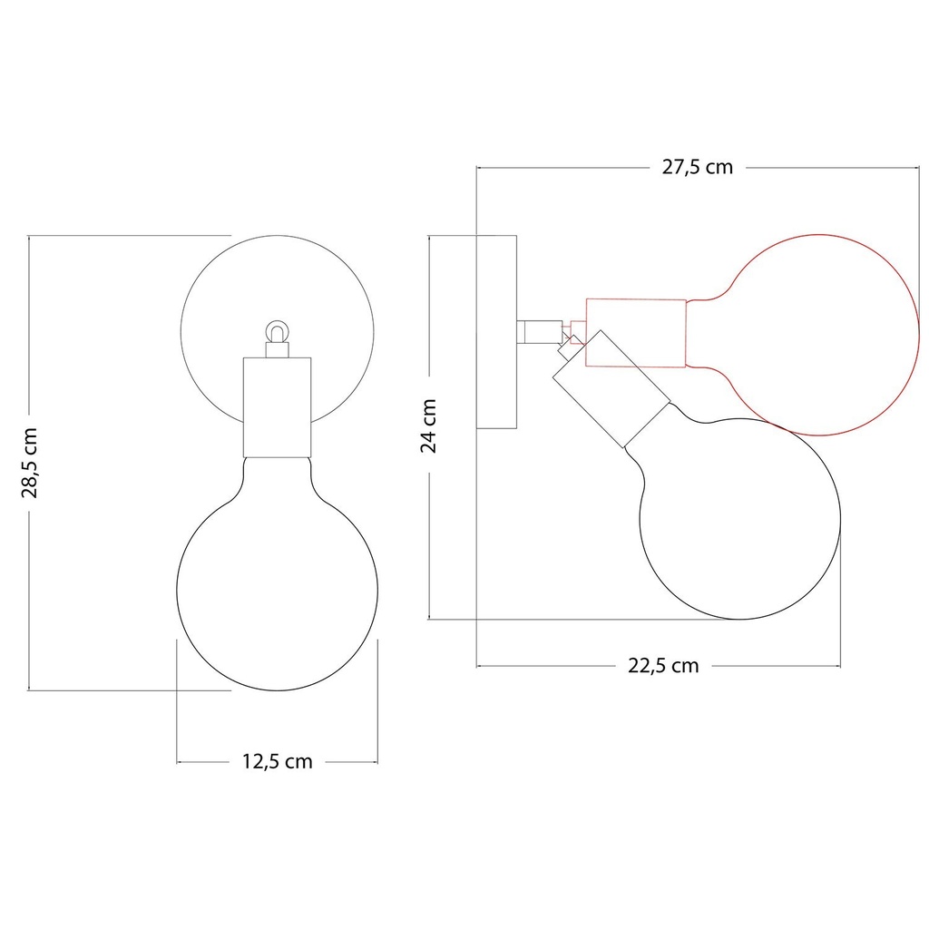 Lampe Fermaluce avec articulation en métal et ampoule Globo Porcelaine – Chrome – photo 4