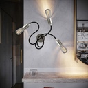 Flex 60 flexible Wand- und Deckenleuchte mit diffusem Licht für LED-Lampe ST64 – Nein, Ohne Leuchtmittel, Satiniertes Titan – Foto 2