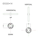 Lampada Esse14 da parete o soffitto per lampadina LED lineare S14d, impermeabile IP44 – Senza lampadina, Bianco – foto 8