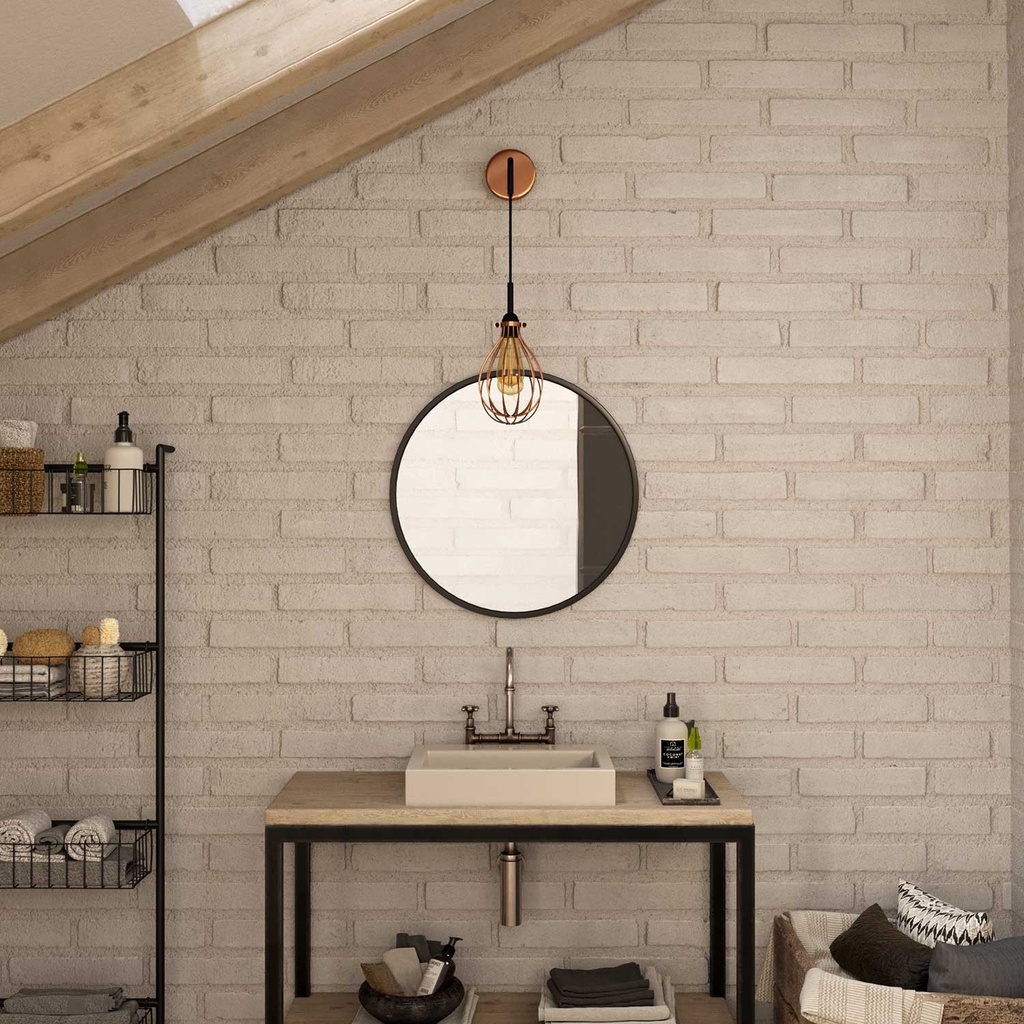 Applique Fermaluce Metal en métal avec abat-jour Drop, rallonge coudée et câble textile – Sans ampoule, Cuivre – photo 2