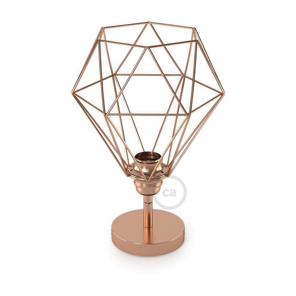 Fermaluce Metallo 90° con paralume Diamond, lampada filomuro orientabile in metallo – Matter ON/OFF, Senza lampadina, Rame – foto 4