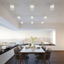 Fermaluce Metal con paralume Cilindro Ø 15cm h18cm, lampada filomuro – Senza Matter, Senza lampadina, Ottone e cotone grezzo bianco – foto 3