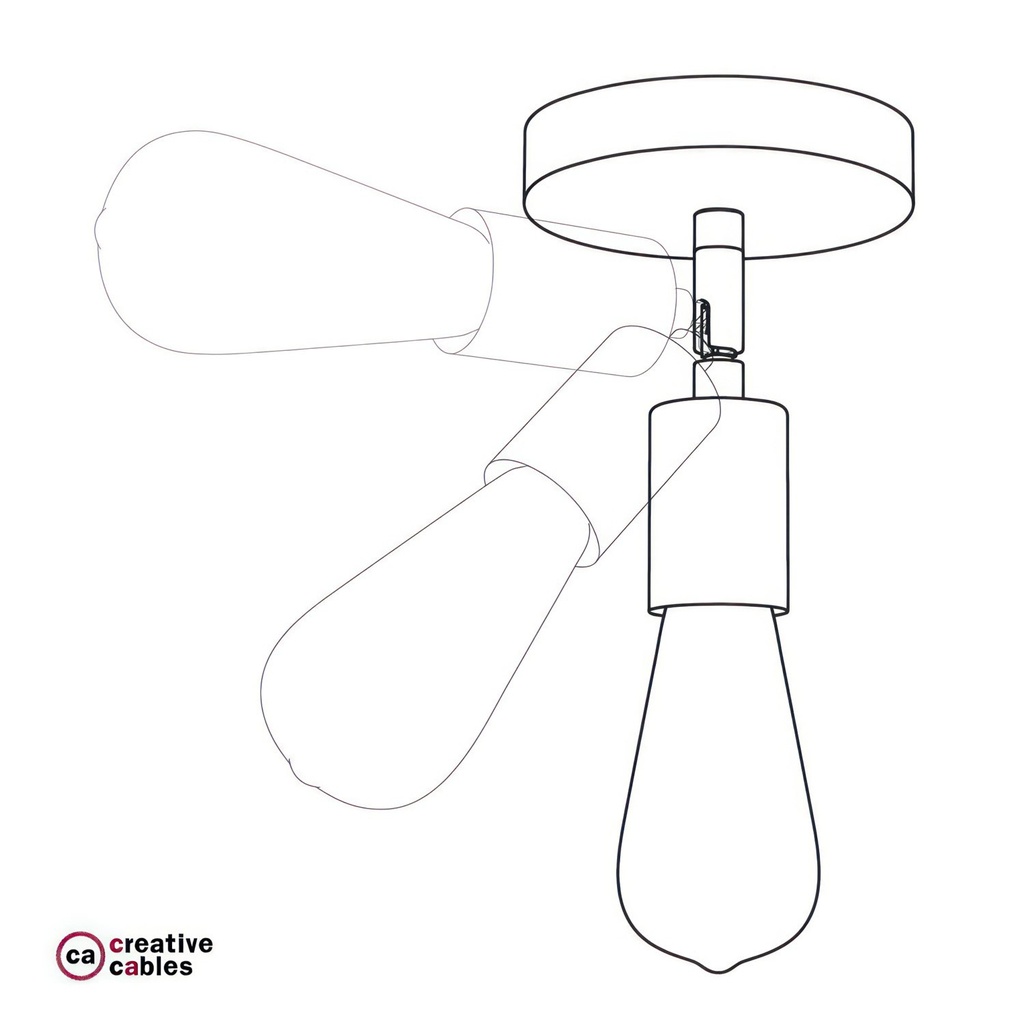 Applique et plafonnier Fermaluce Métal 90°, point lumineux orientable – Non, Sans ampoule, Noir – photo 4