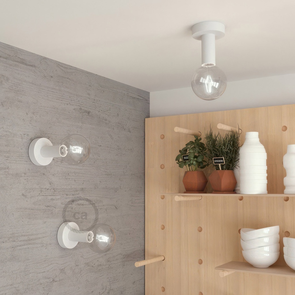 Fermaluce Wood M wooden wall or ceiling light – Without bulb, White – photo 2