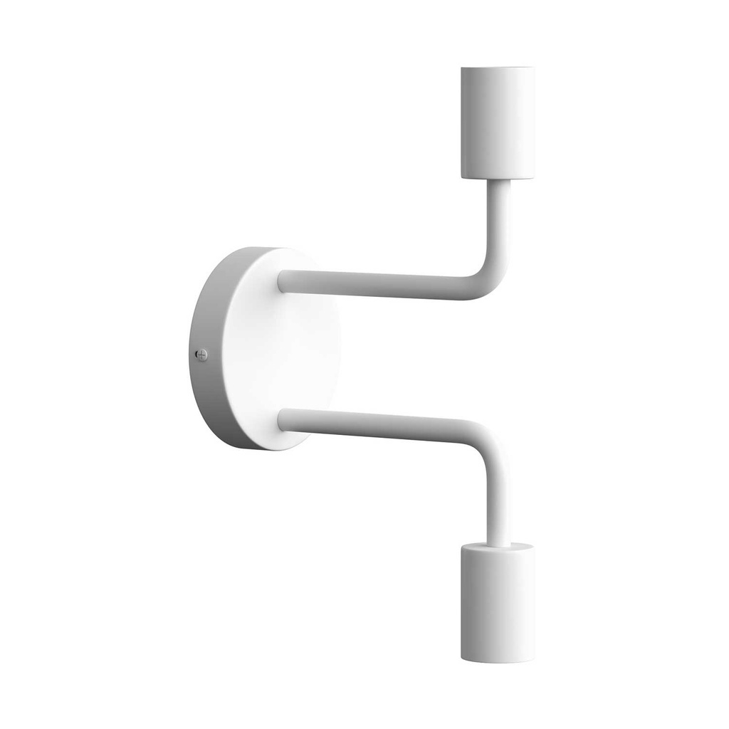 Fermaluce Metal, lampada a muro in metallo con doppia estensione curva – Senza Matter, Senza lampadina, Bianco – foto 3