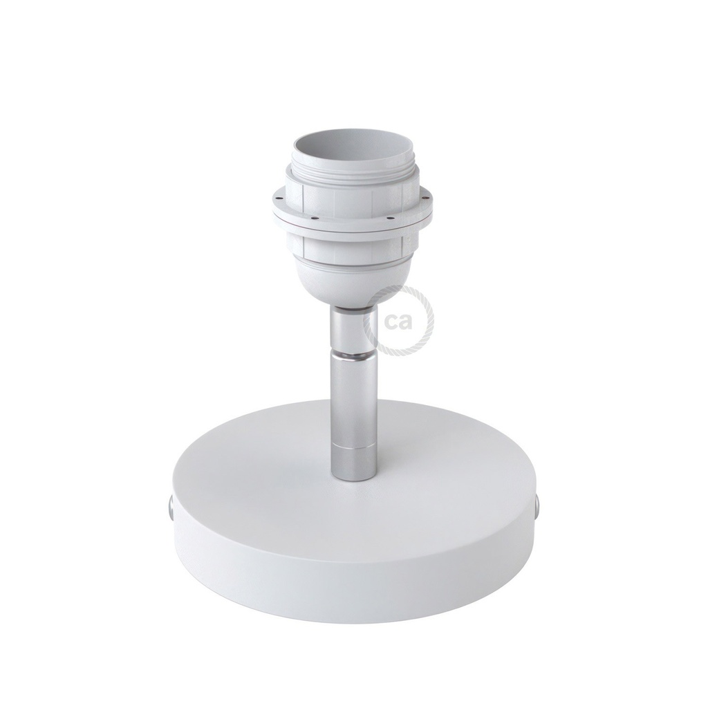 Fermaluce Metallo 90°, punto luce orientabile da parete o soffitto con portalampada filettato E27 – Matter ON/OFF, Senza lampadina, Bianco – foto 3