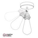 Fermaluce Metallo 90°, punto luce orientabile da parete o soffitto con portalampada filettato E27 – Matter ON/OFF, Senza lampadina, Bianco – foto 4