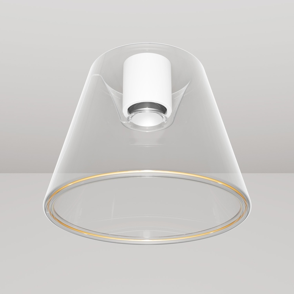 Design ceiling light with transparent cone-shaped Ghost bulb – white – photo 4