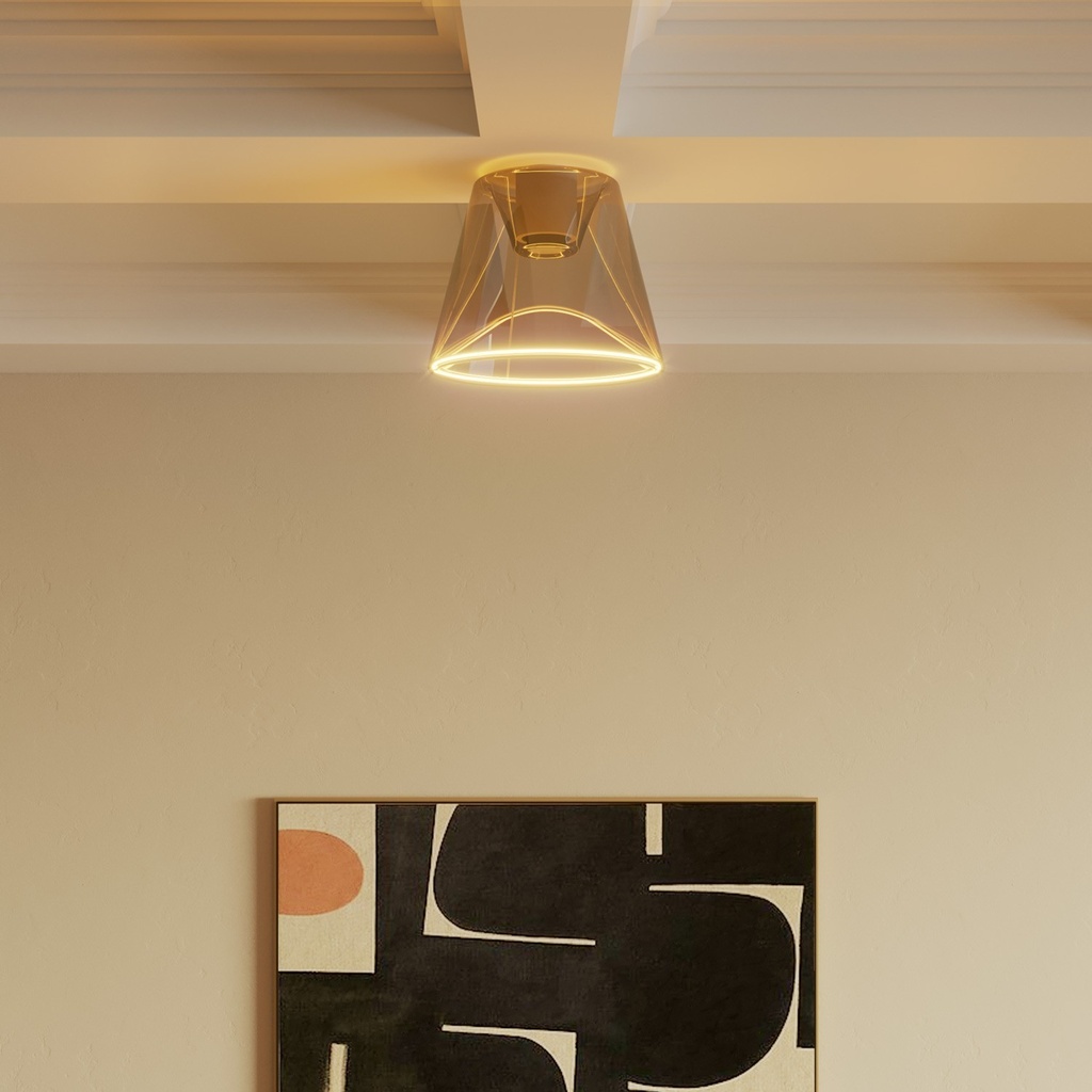 Plafoniera design con lampadina Ghost a cono smoky – Bianco – foto 2