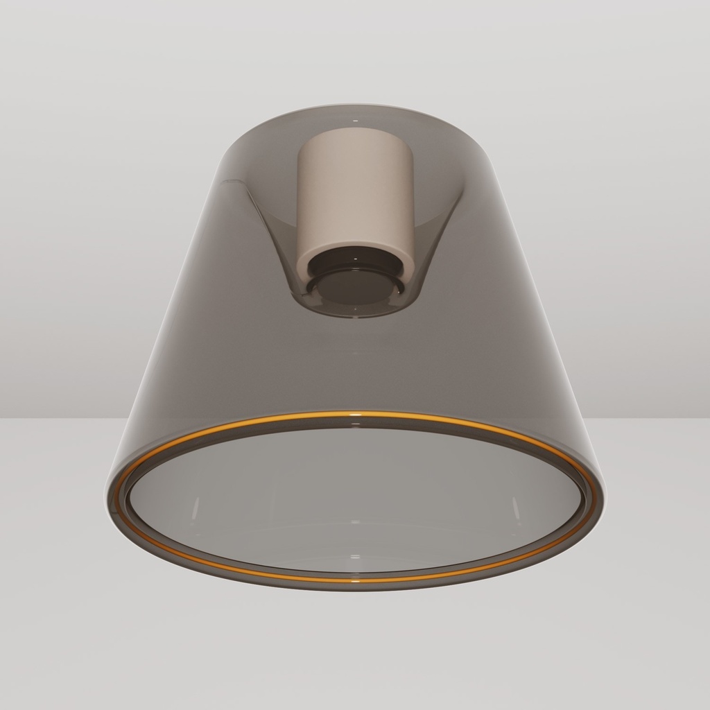 Plafoniera design con lampadina Ghost a cono smoky – Bianco – foto 4