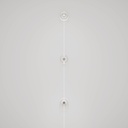 Wandleuchte Spostaluce mit Stecker und 3 Ghost-Glühbirnen – Weiß – Foto 3