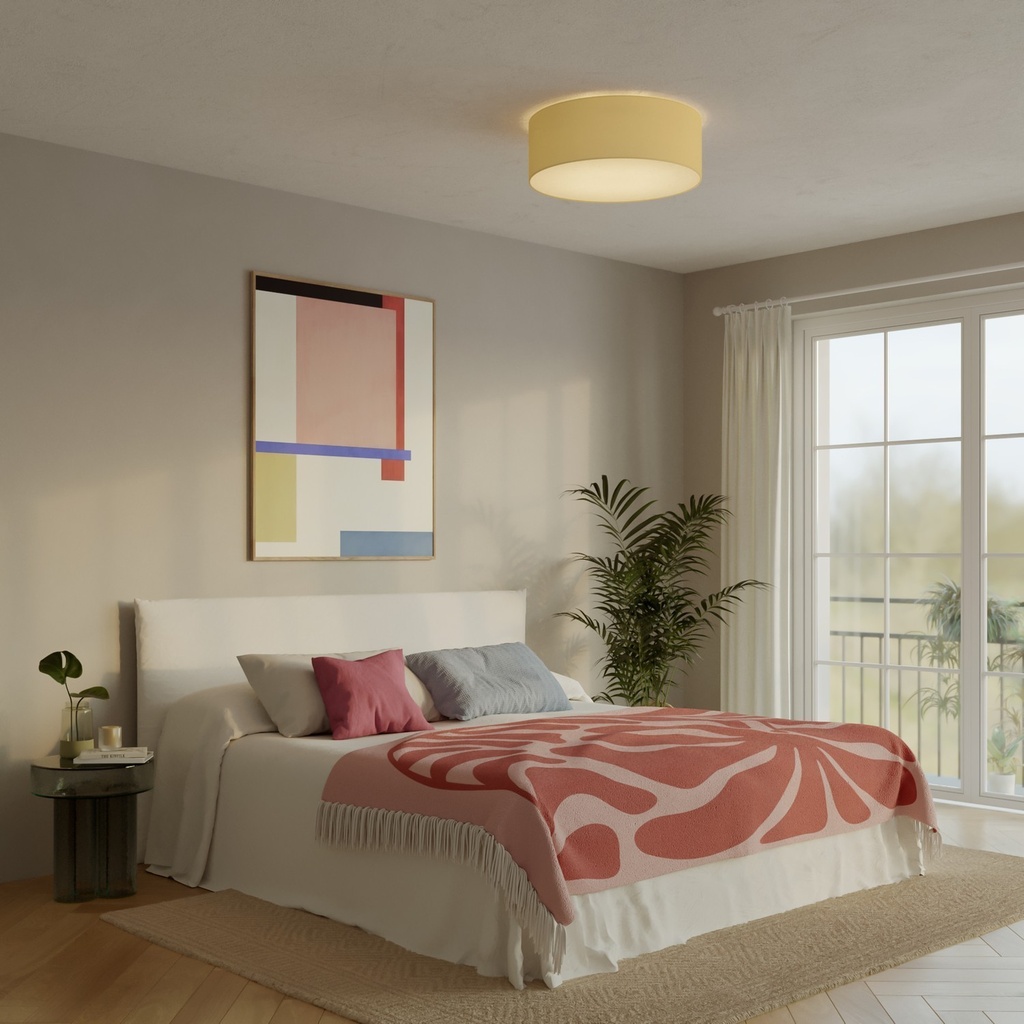 Large fabric ceiling light – Without bulb, Arenal Gold – photo 2