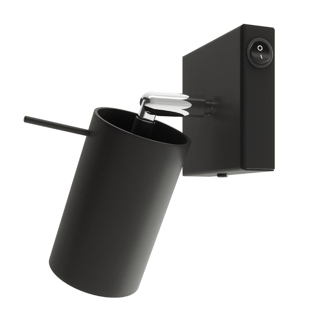 Lampada a parete RING nero un interruttore