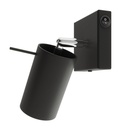 Lampada a parete RING nero un interruttore