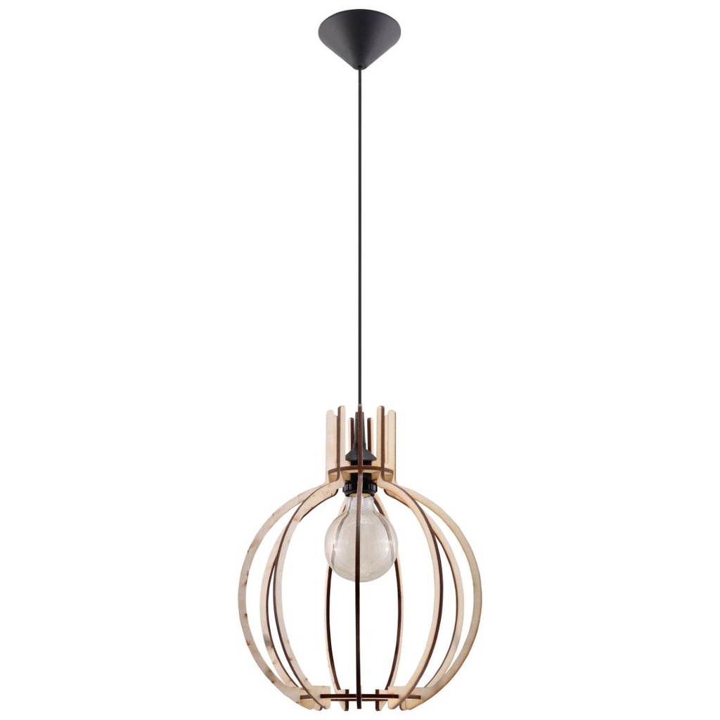 Lampada a sospensione ARANCIA in legno naturale