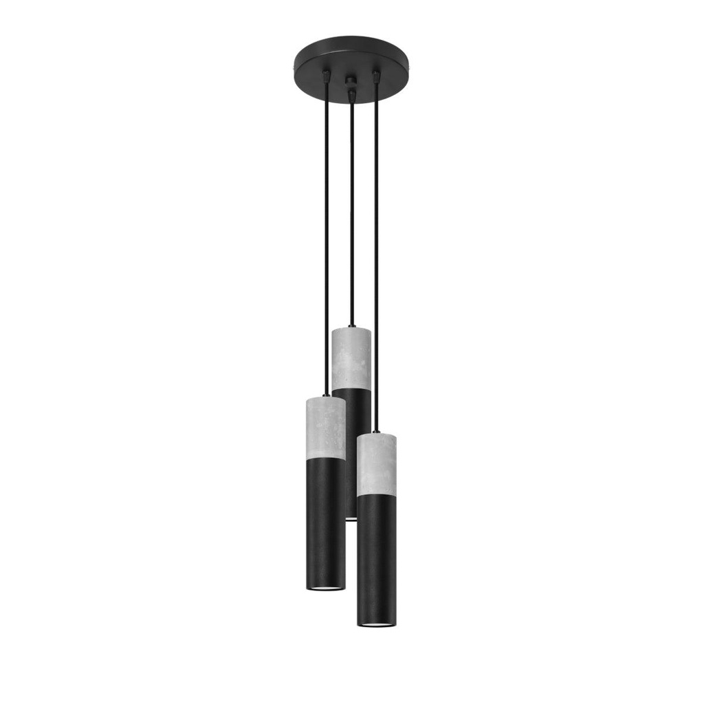 [SL.1081] BORGIO 3P Lampada a sospensione nera