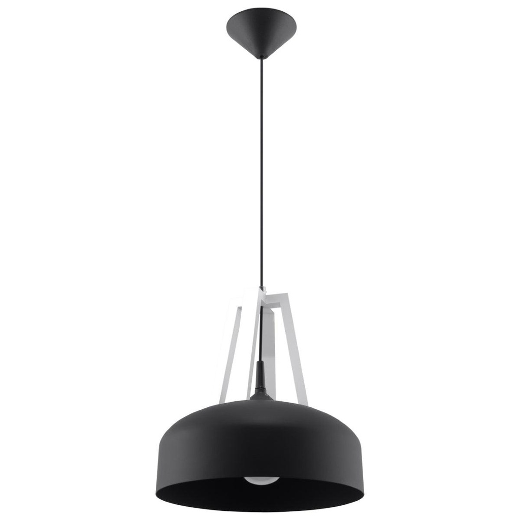 Lampada a sospensione CASCO bianco/nero