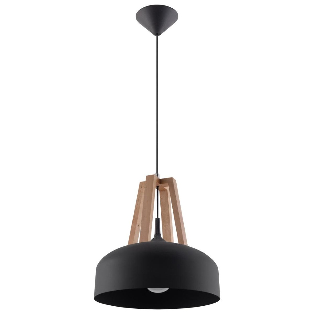 CASCO pendant lamp black/natural wood