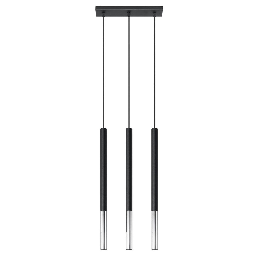 Lampada a sospensione MOZAICA 3L nero/cromo