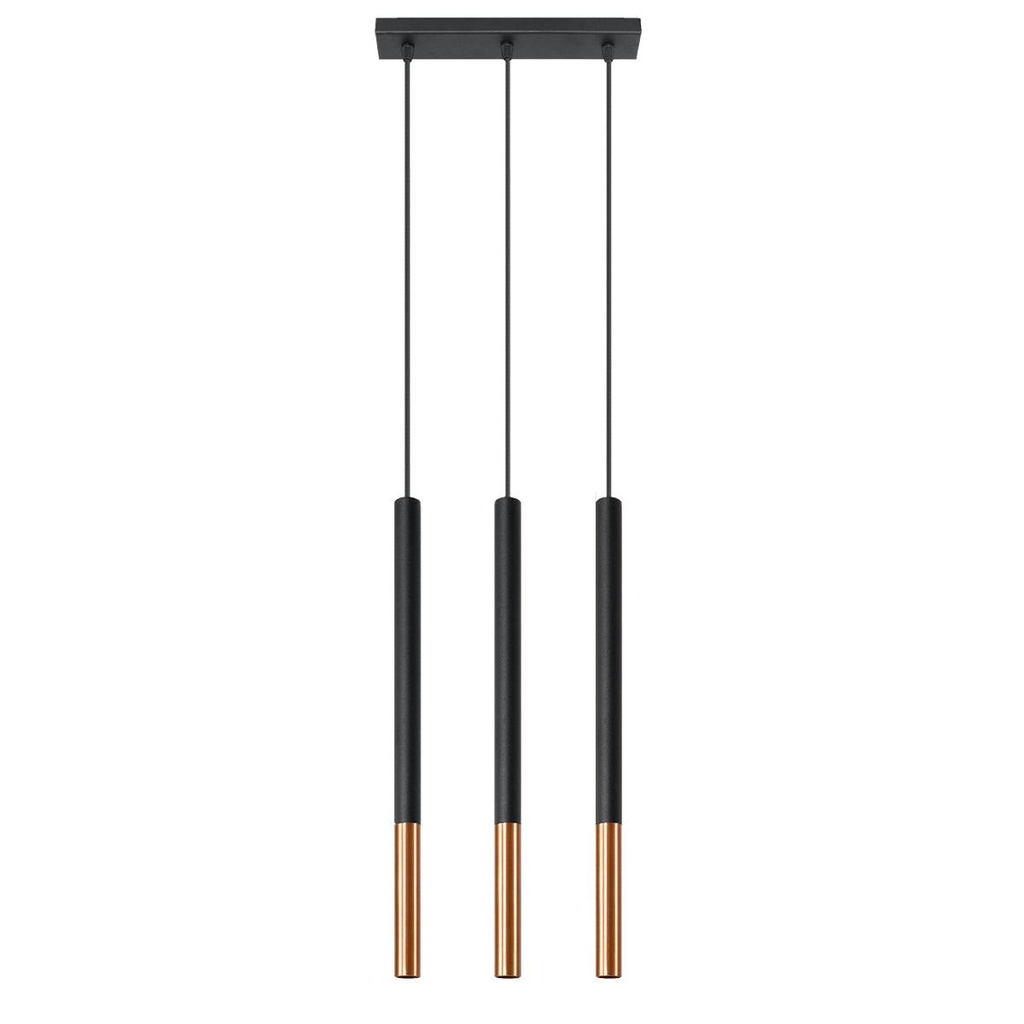 Lampada a sospensione MOZAICA 3L nero/ramato