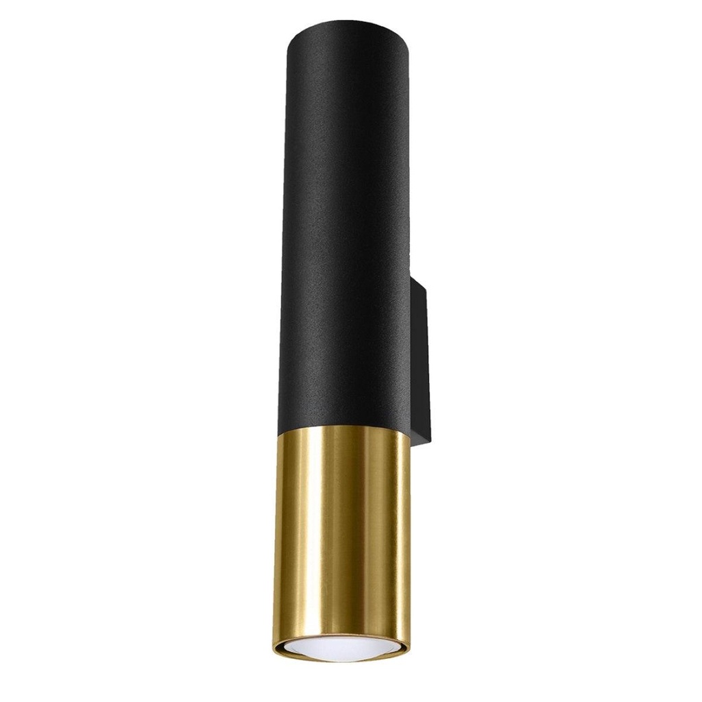 Lampada da parete LOOPEZ nero/oro