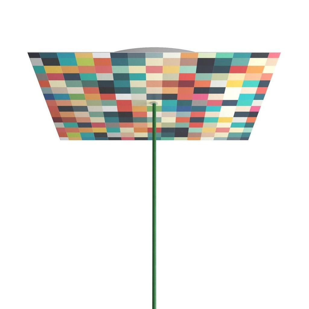 Rosone XXL Rose-One quadrato, 400 mm con 1 foro e 4 fori laterali -