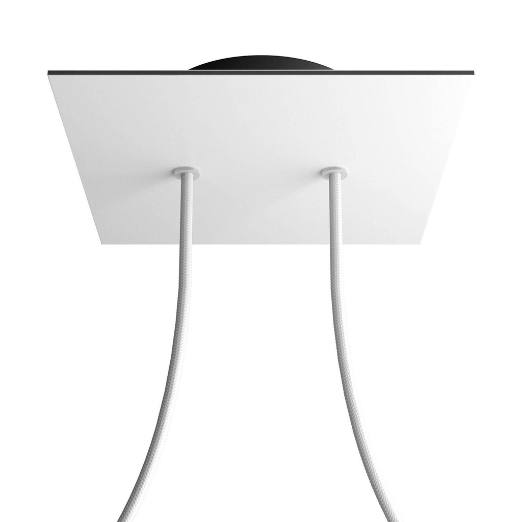 Rose-One square rosette, 200 mm with 2 holes and 4 side holes