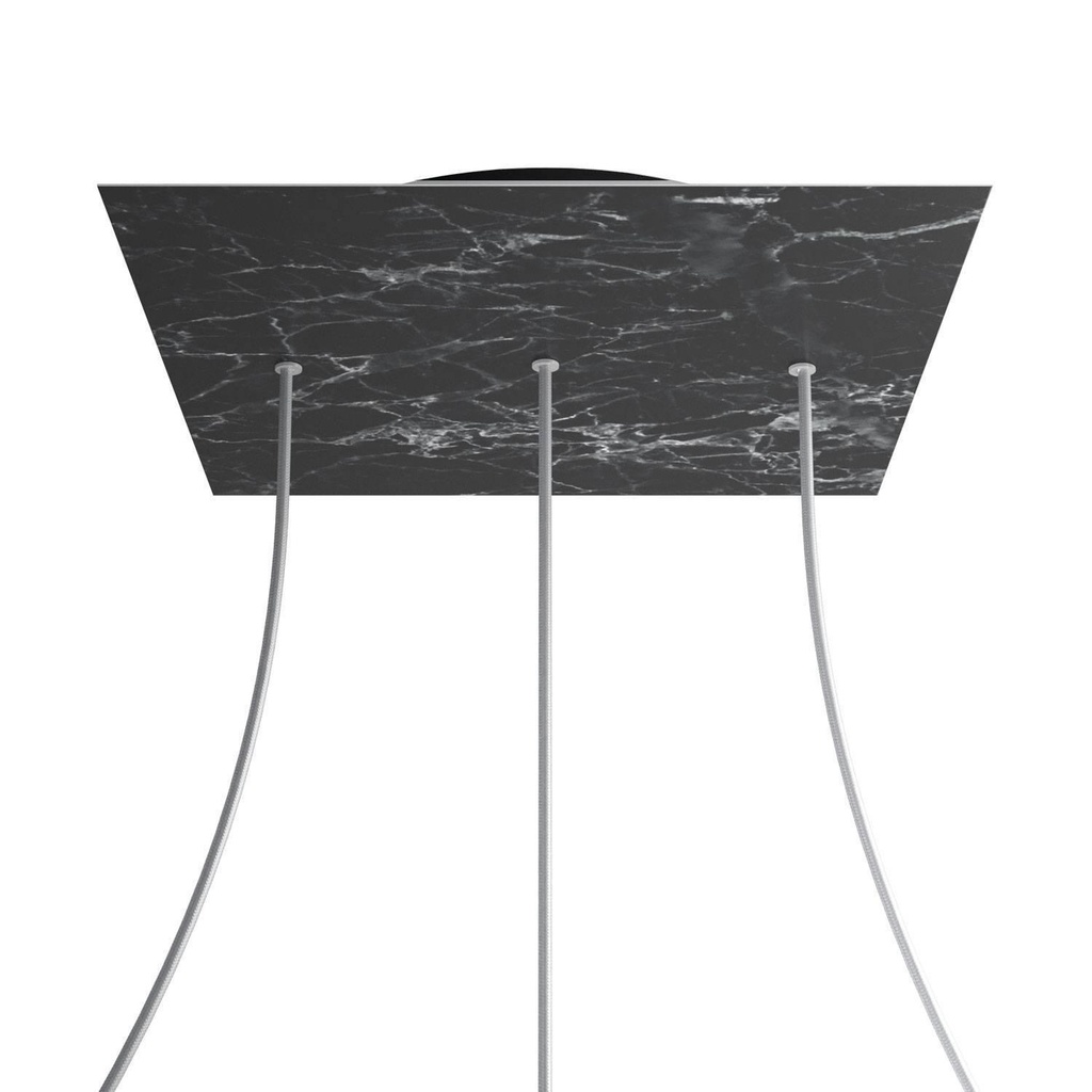 Rosone XXL Rose-One quadrato, 400 mm con 3 fori in linea e 4 fori