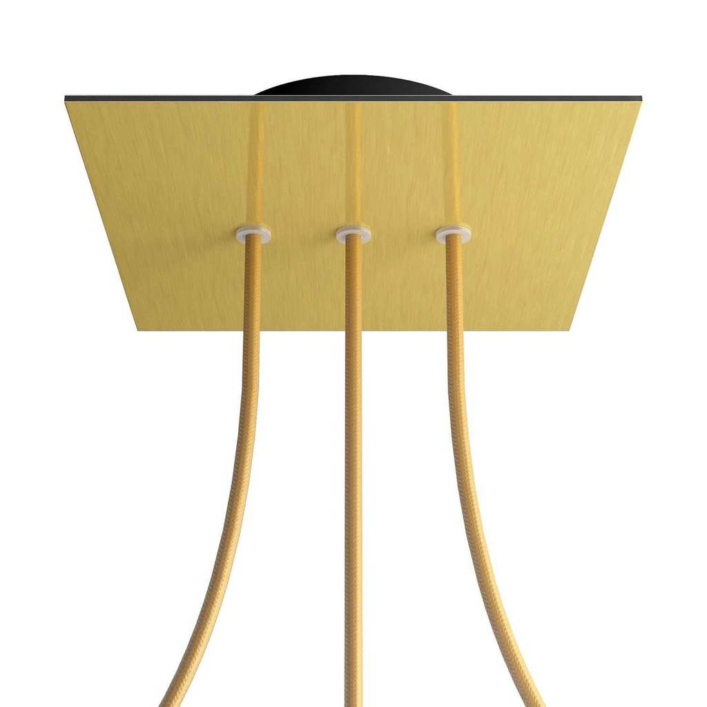 Rose-One square rosette, 200 mm with 3 in-line holes and 4 side holes