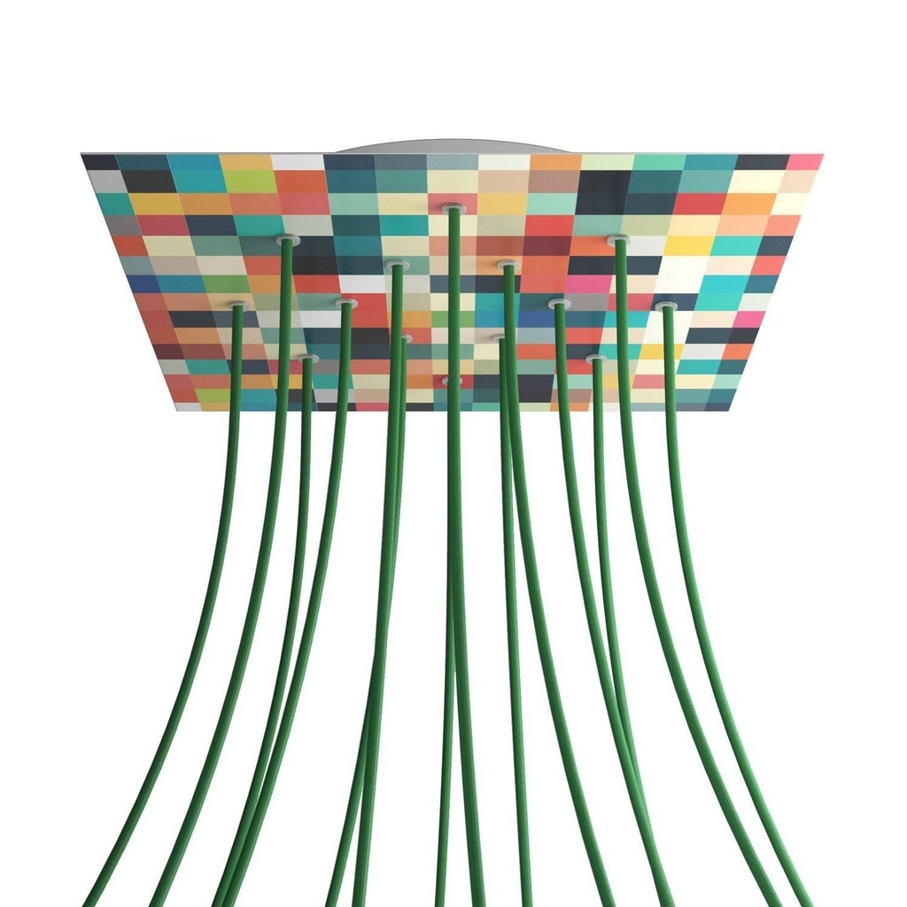 Rosone XXL Rose-One quadrato, 400 mm con 14 fori e 4 fori laterali -