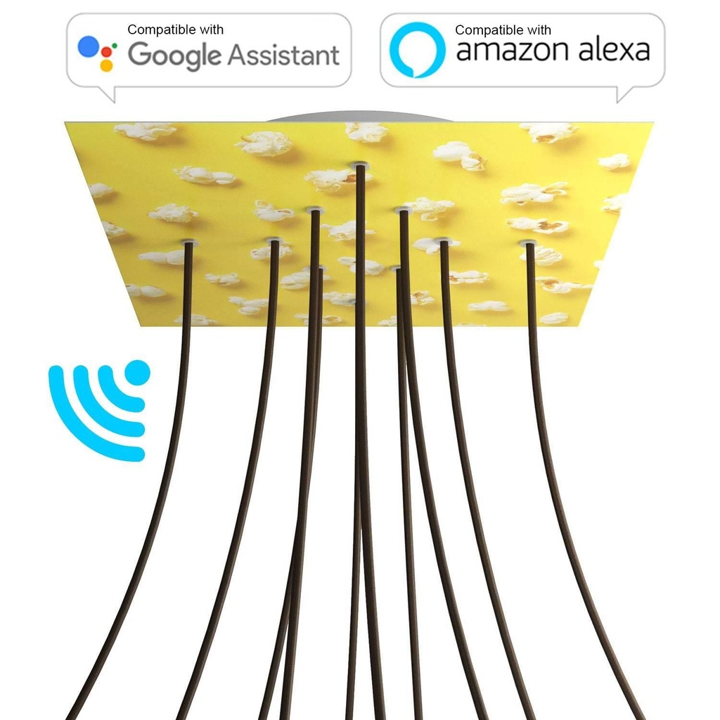 Rosone XXL Rose-One SMART quadrato, 400 mm con 10 fori - compatibile