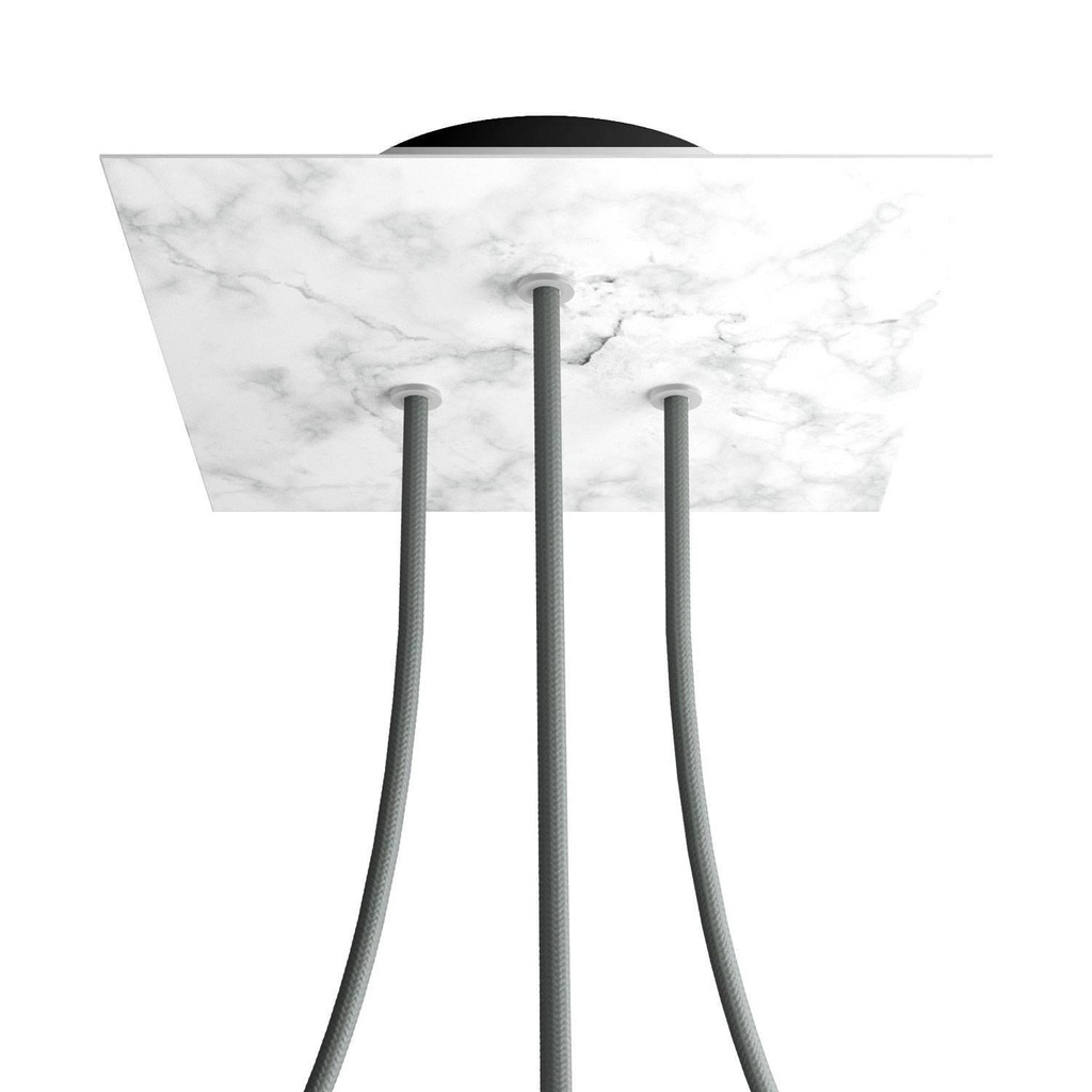 Rose-One square rosette, 200 mm with 3 holes and 4 side holes