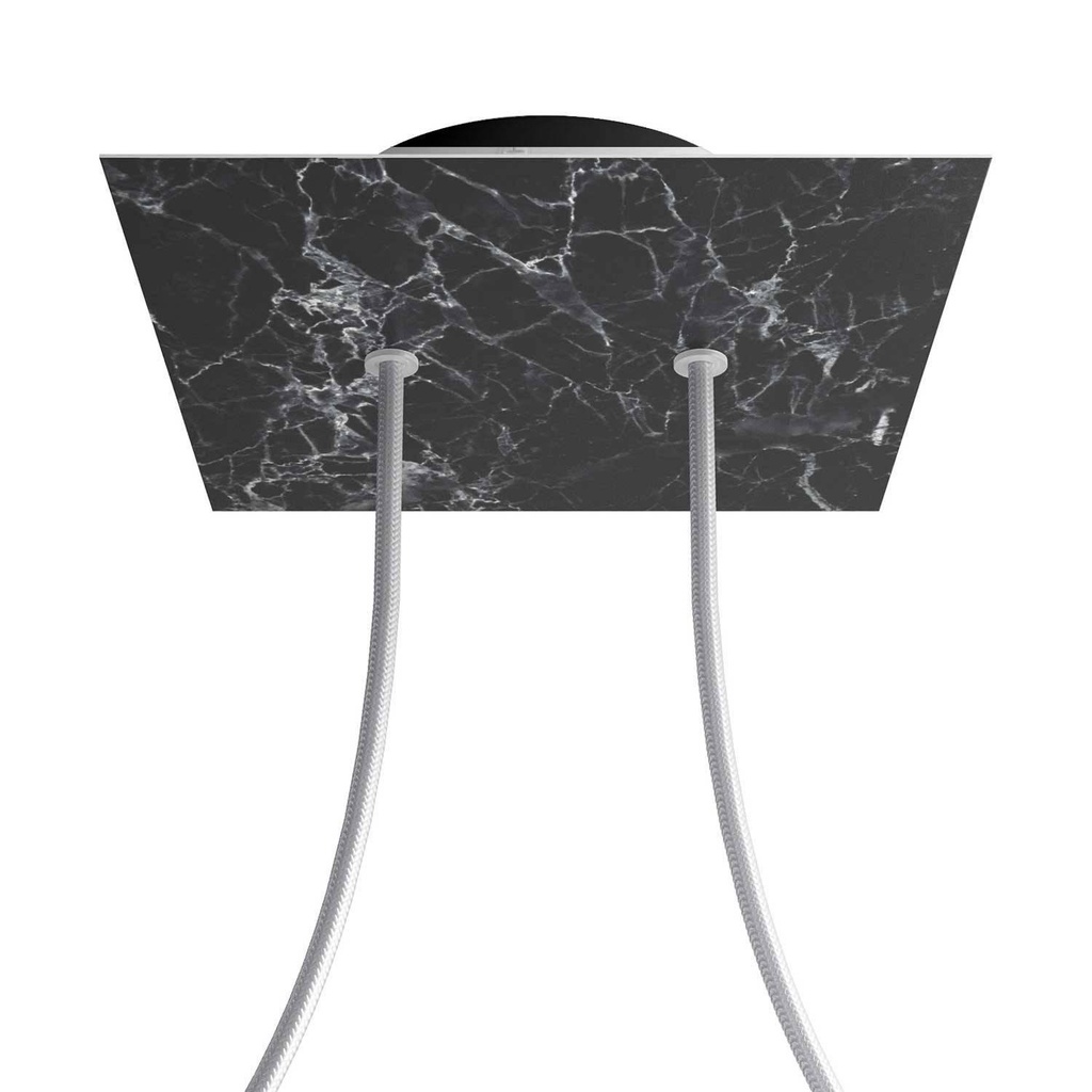 Rosone Rose-One quadrato, 200 mm con 2 fori e 4 fori laterali