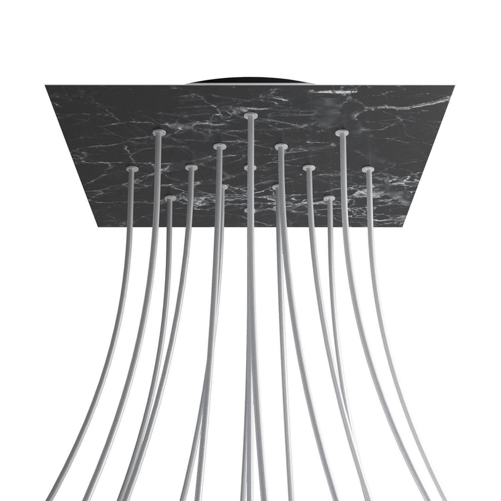 XXL Rose-One square rosette, 400 mm with 15 holes and 4 side holes