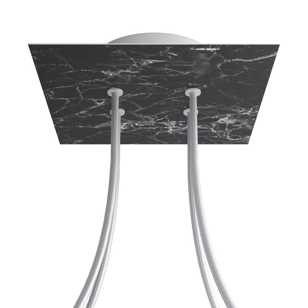 Rosone Rose-One quadrato, 200 mm con 4 fori e 4 fori laterali