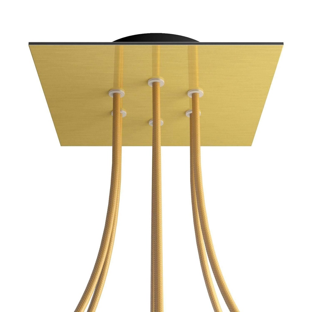 Rose-One square rosette, 200 mm with 6 holes and 4 side holes