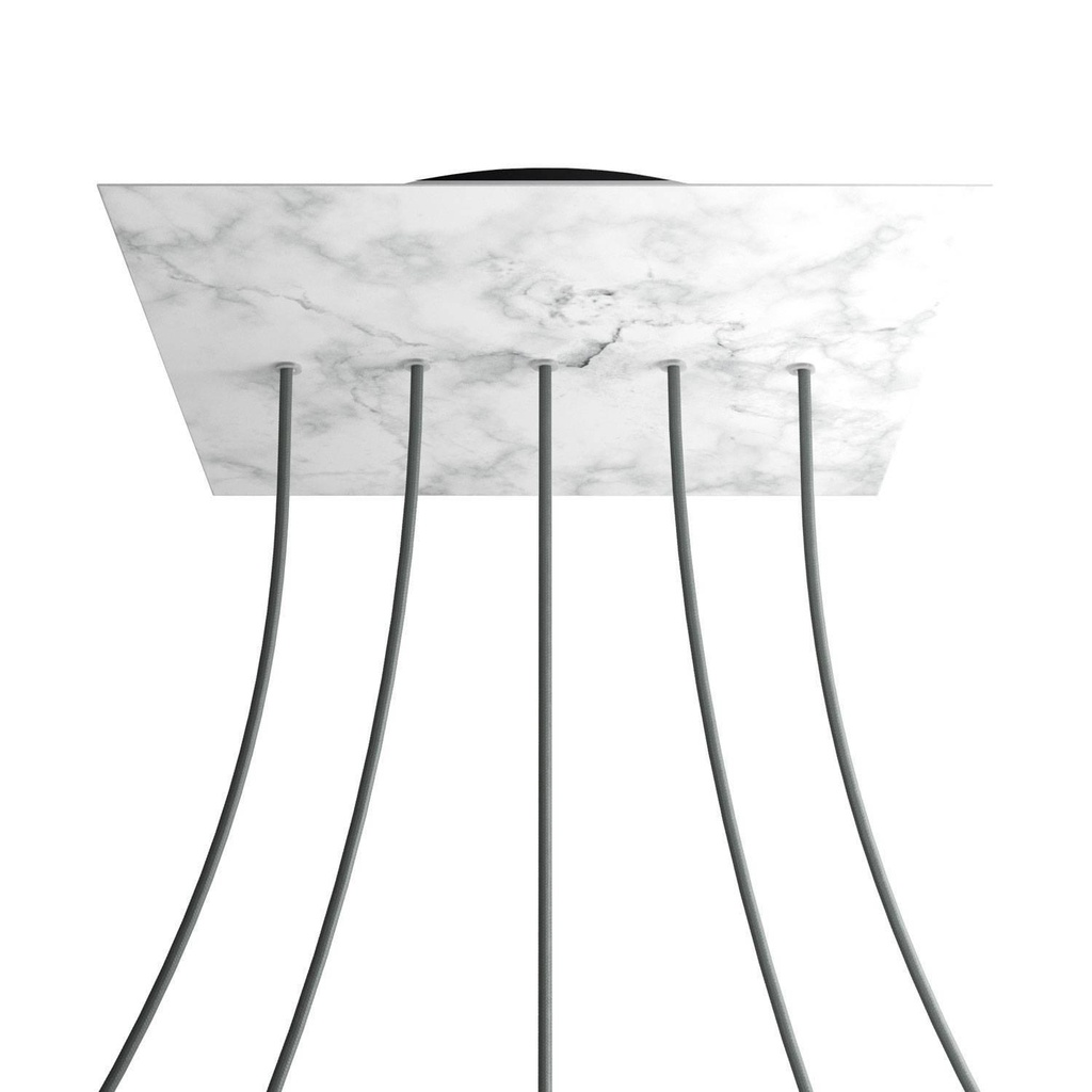 Rosone XXL Rose-One quadrato, 400 mm con 5 fori in linea e 4 fori