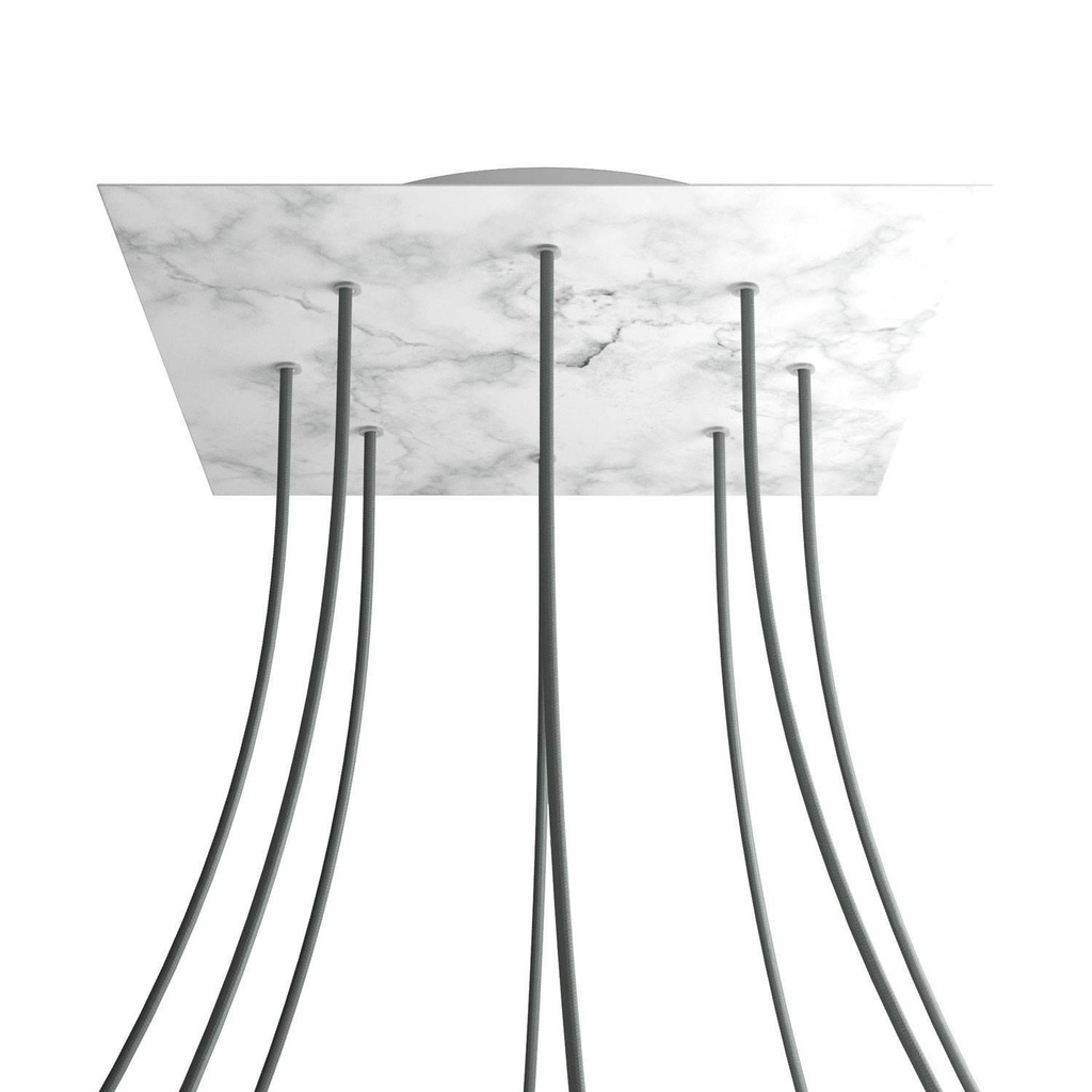 [8057730846110] XXL Rose-One square rosette, 400 mm with 8 holes and 4 side holes