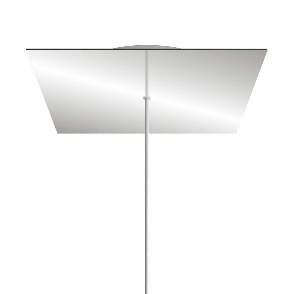 Rosone XXL Rose-One quadrato, 400 mm con 1 foro e 4 fori laterali