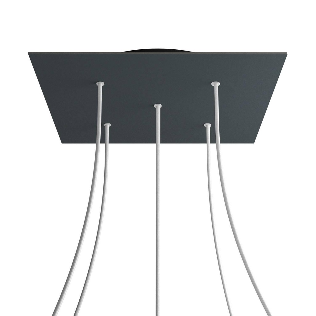 XXL Rose-One square rosette, 400 mm with 5 holes and 4 side holes