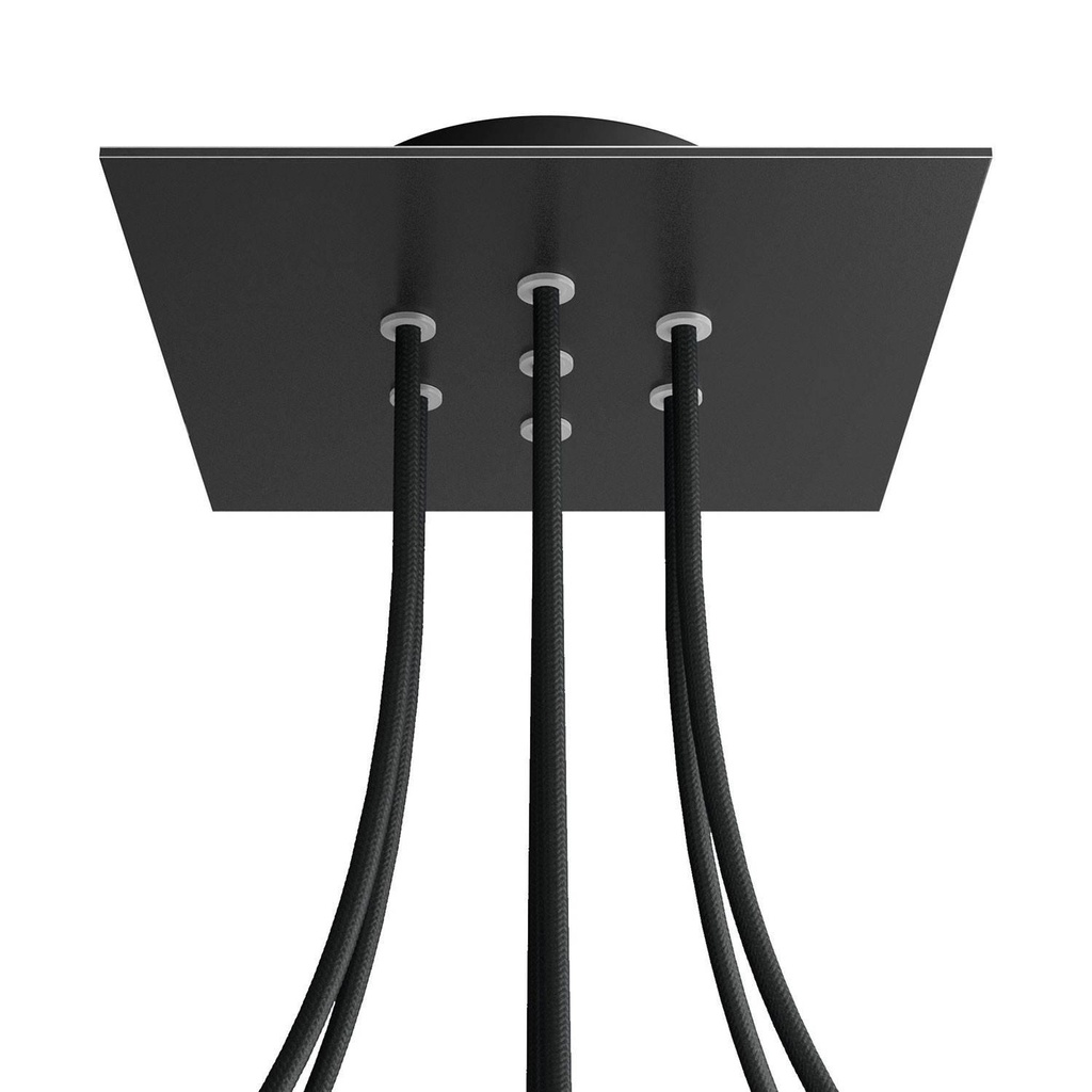 Rosone Rose-One quadrato, 200 mm con 7 fori e 4 fori laterali