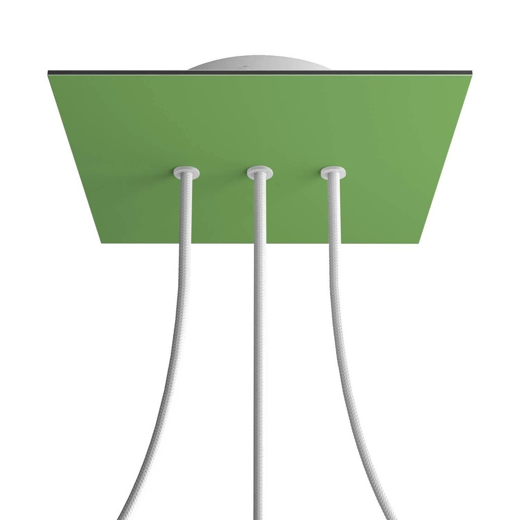 Rose-One square rosette, 200 mm with 3 in-line holes and 4 side holes