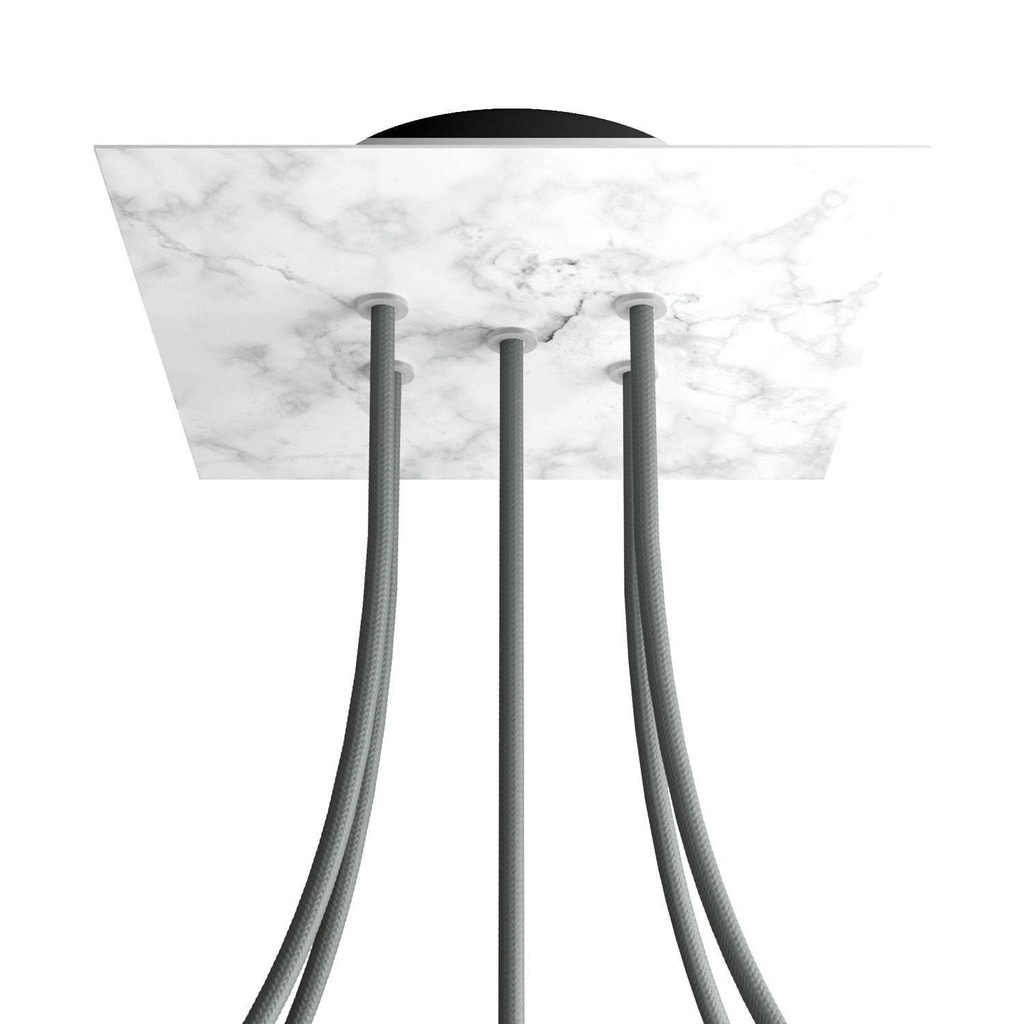 Rose-One square rosette, 200 mm with 5 holes and 4 side holes