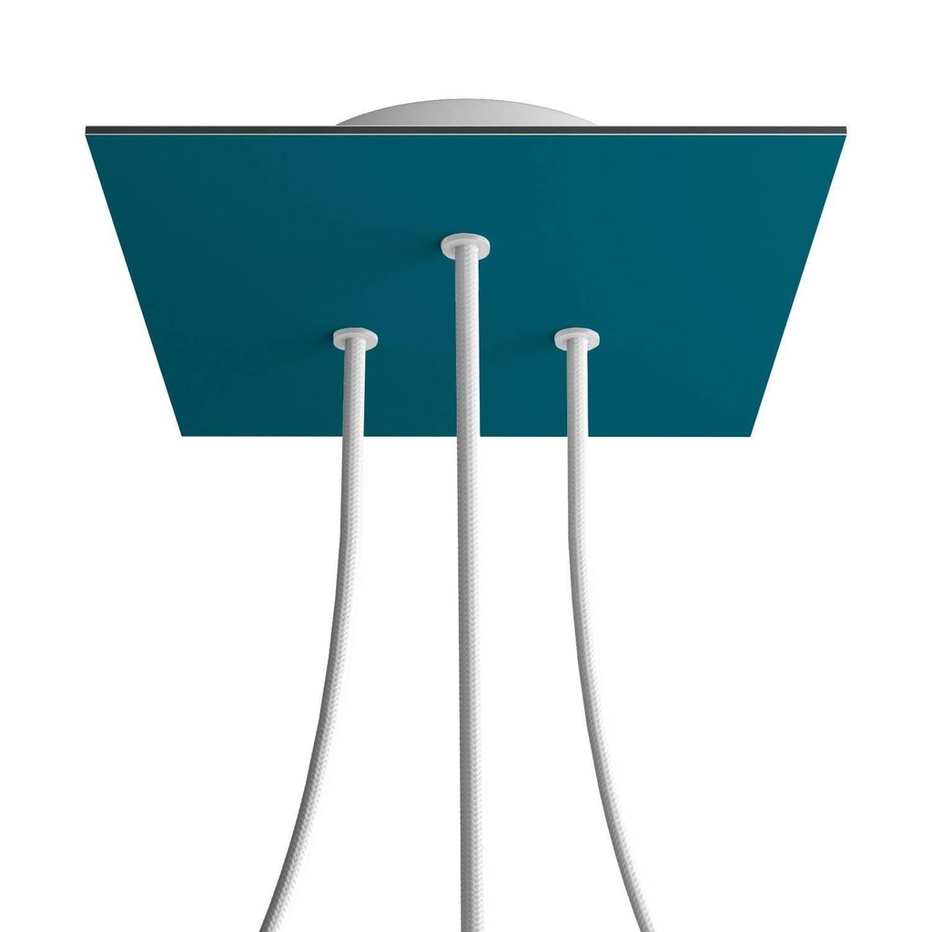 Rose-One square rosette, 200 mm with 3 holes and 4 side holes