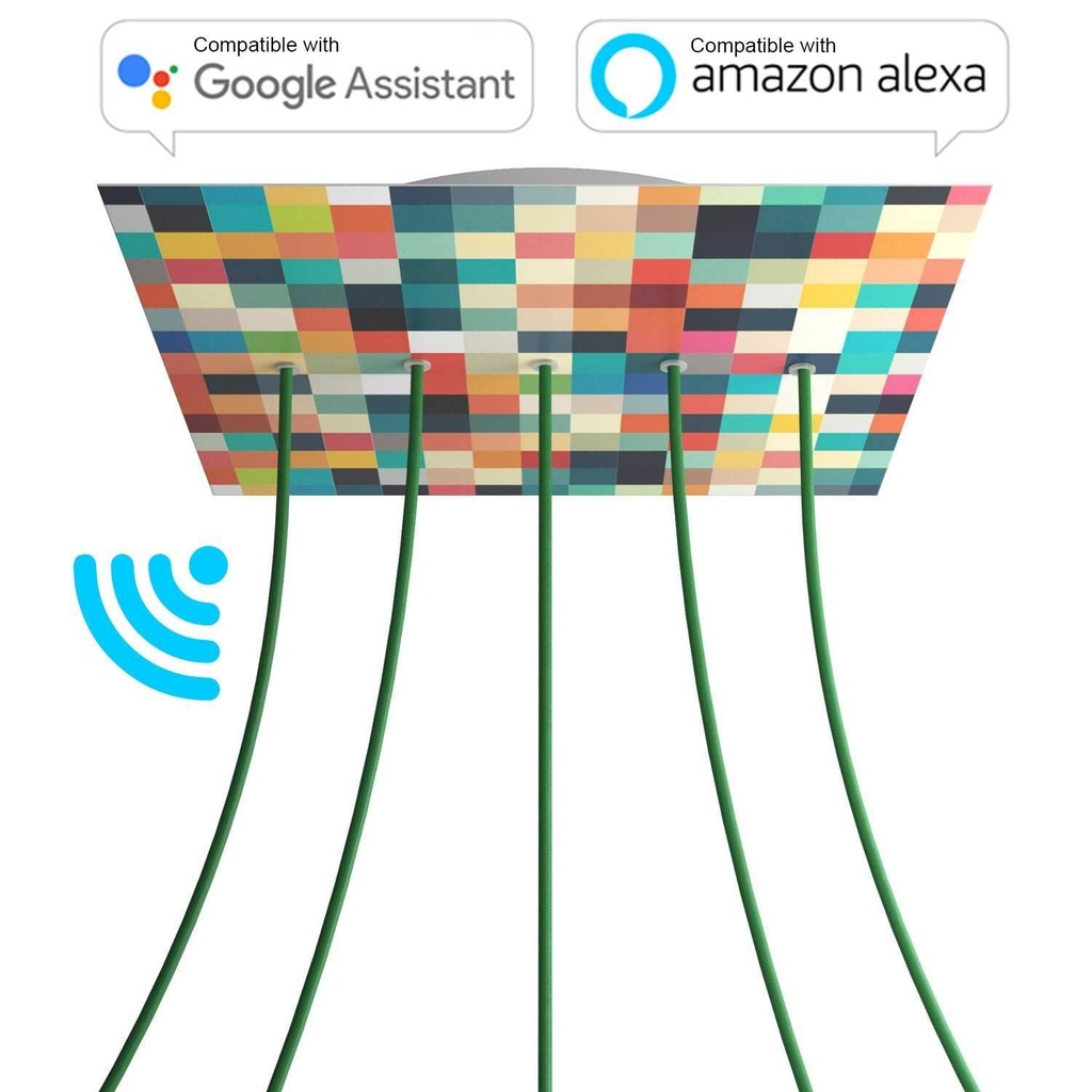 Rosone XXL Rose-One SMART quadrato, 400 mm con 5 fori in linea -