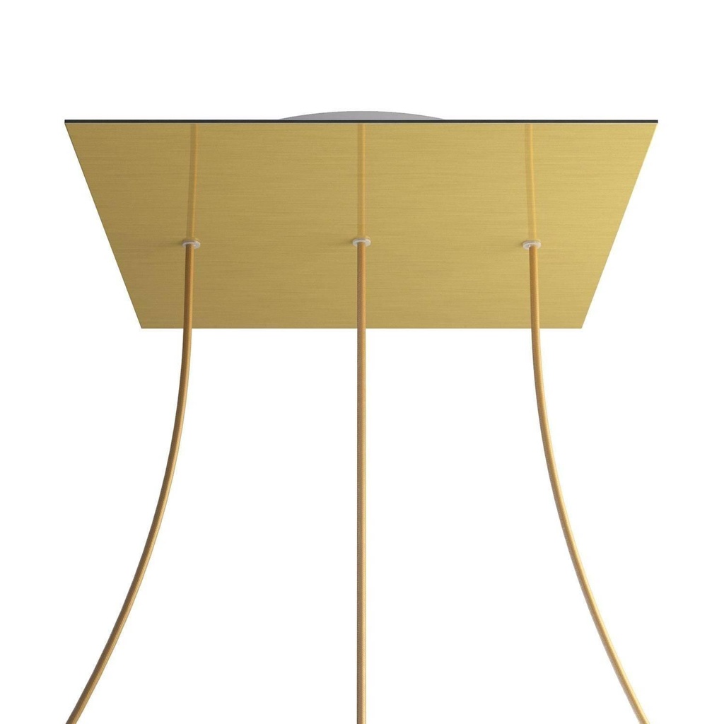 XXL Rose-One square rosette, 400 mm with 3 holes in line and 4 holes